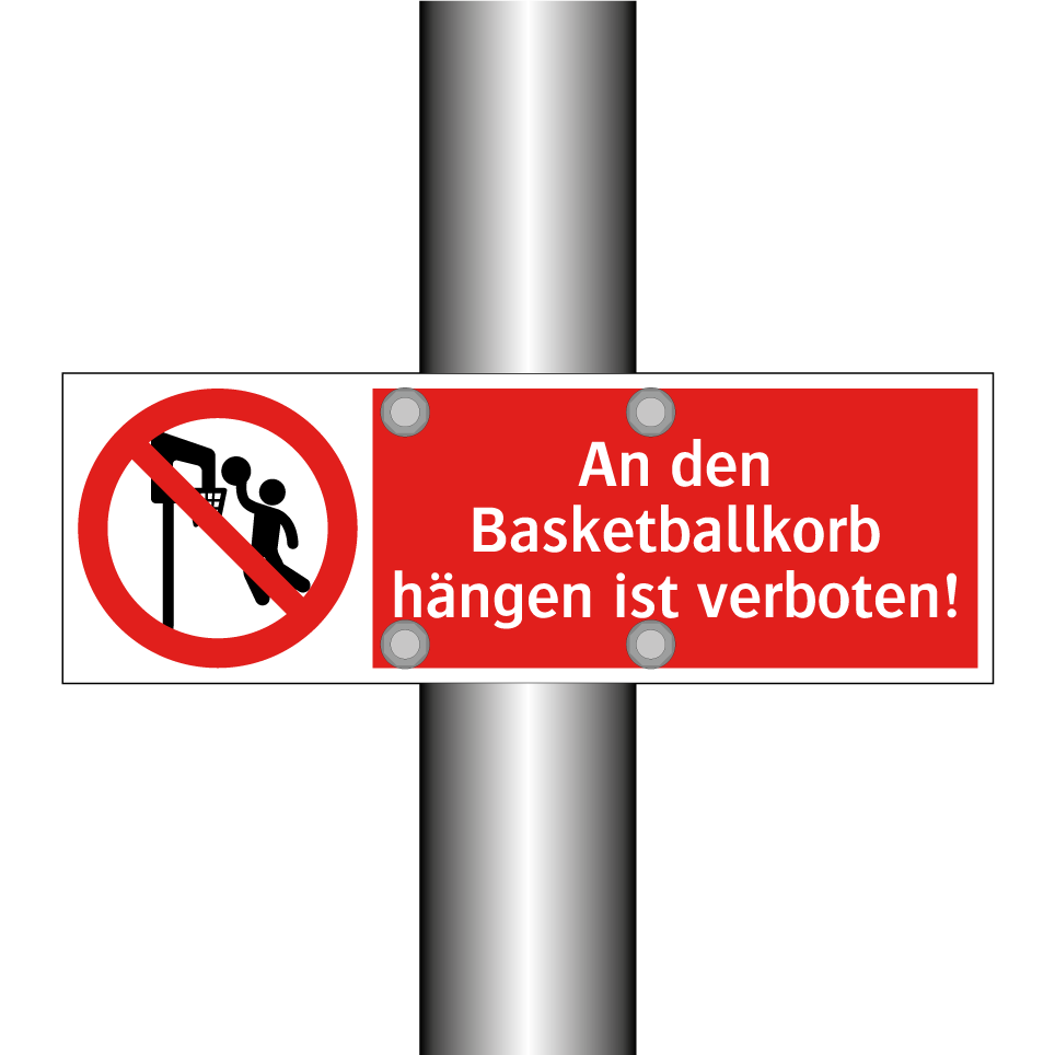 An den Basketballkorb hängen ist verboten!