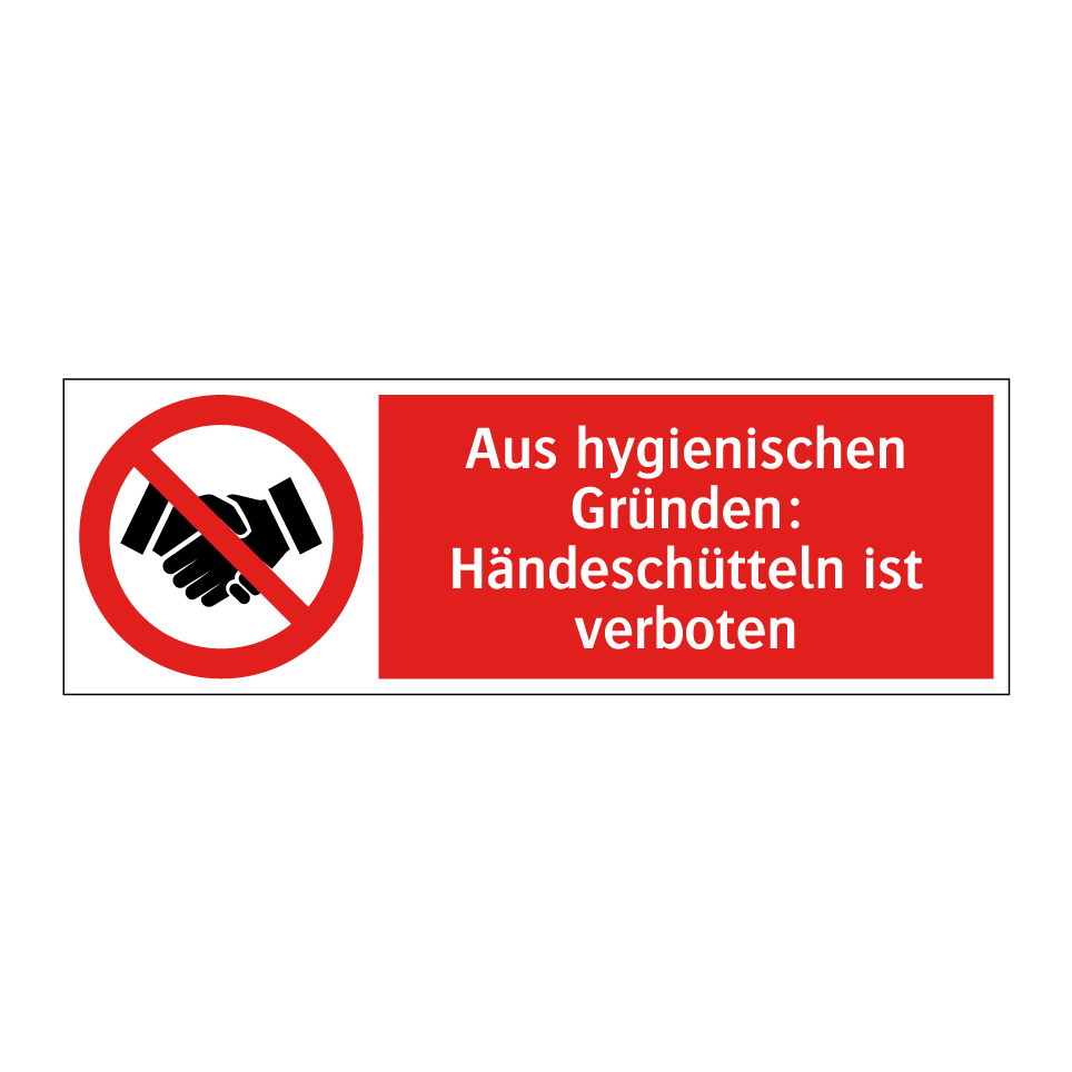 Aus hygienischen Gründen: Händeschütteln ist verboten