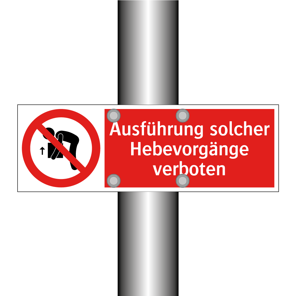 Ausführung solcher Hebevorgänge verboten