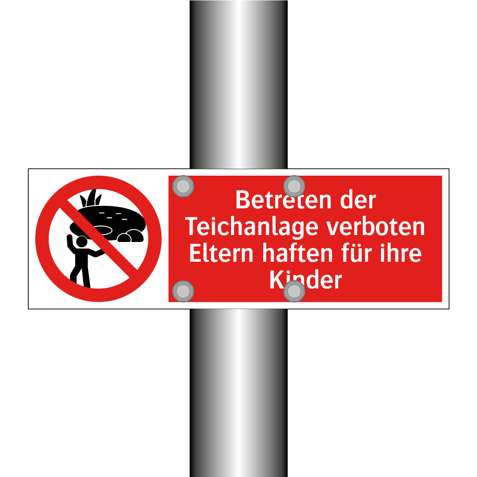 Betreten der Teichanlage verboten Eltern haften für ihre Kinder