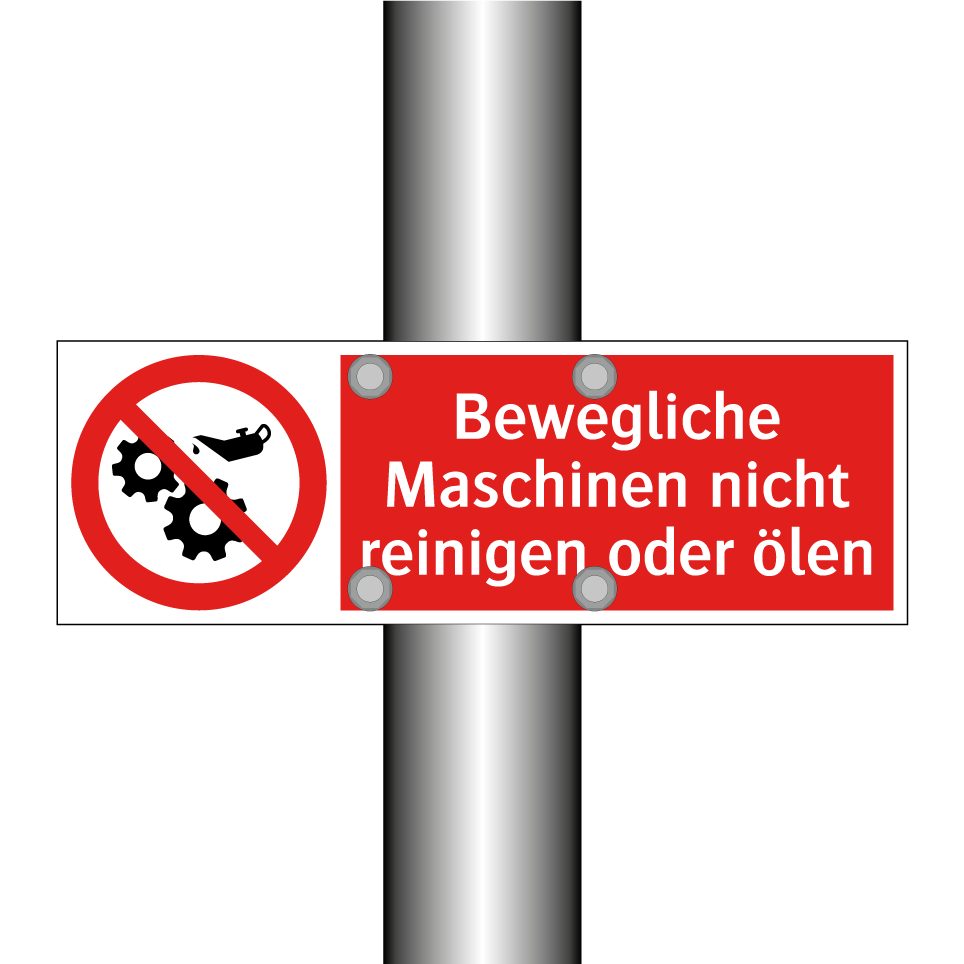 Bewegliche Maschinen nicht reinigen oder ölen