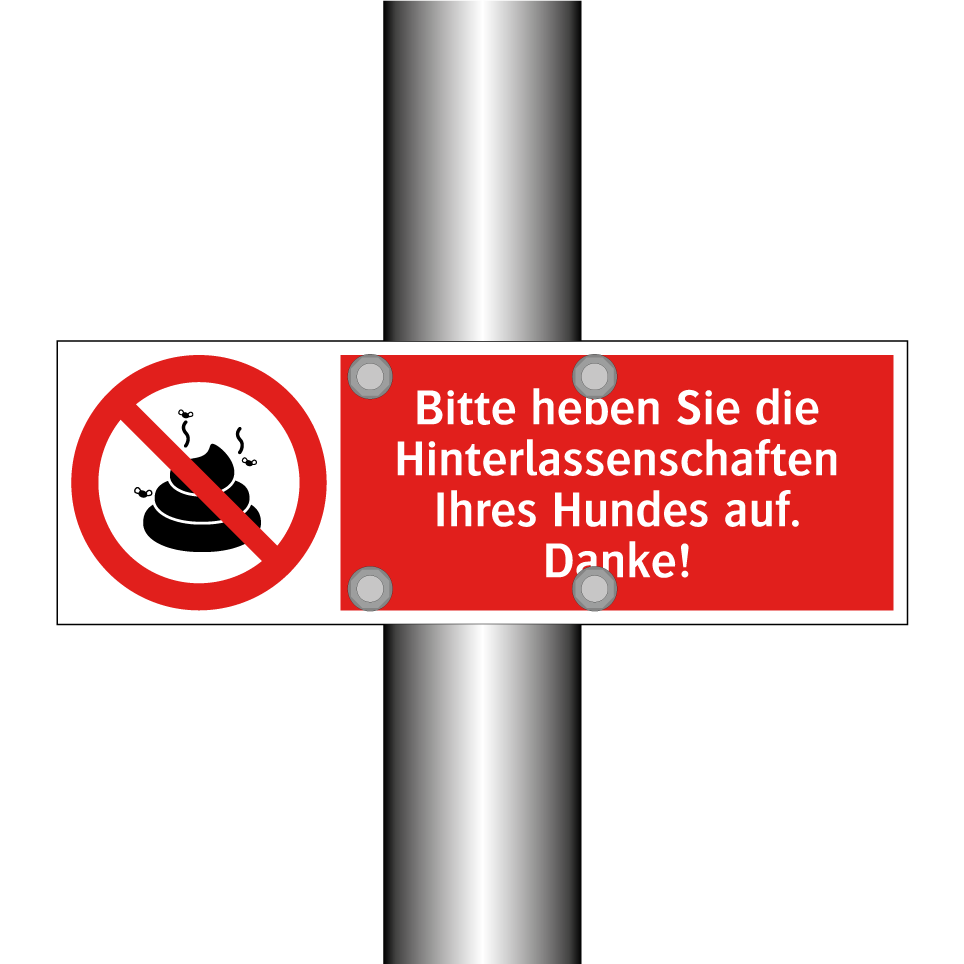 Bitte heben Sie die Hinterlassenschaften Ihres Hundes auf. Danke!
