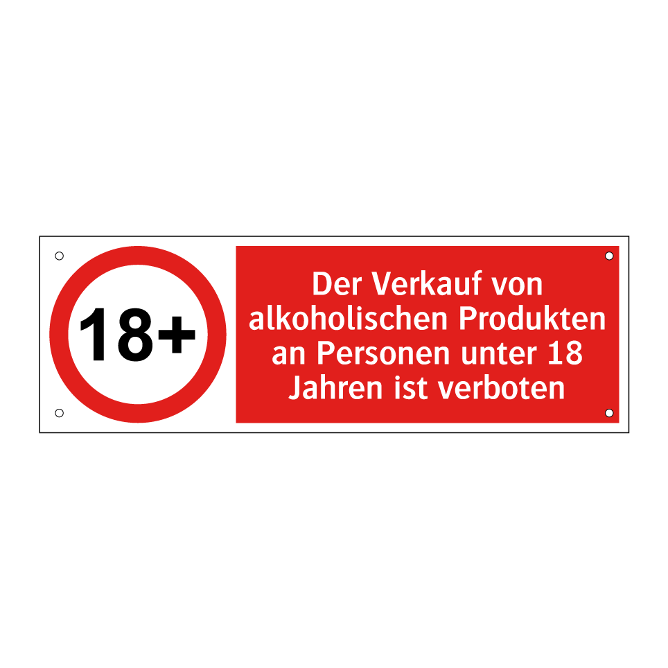 Der Verkauf von alkoholischen Produkten an Personen unter 18 Jahren ist verboten