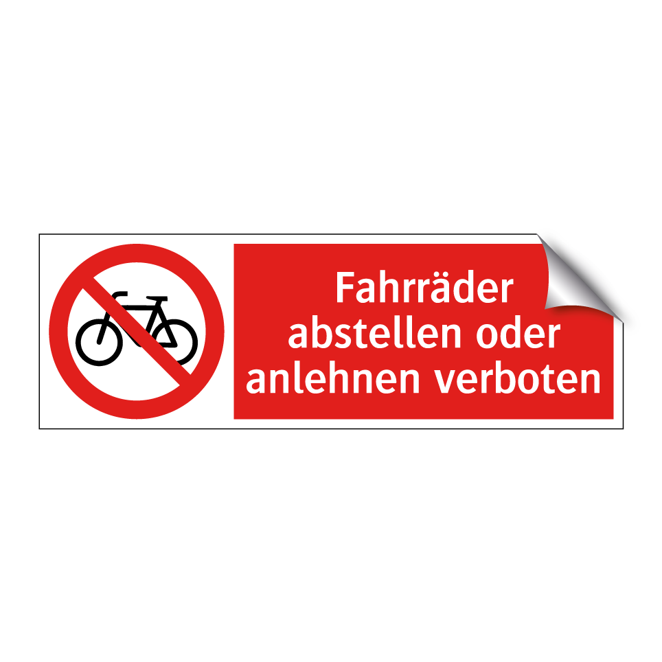 Fahrräder abstellen oder anlehnen verboten