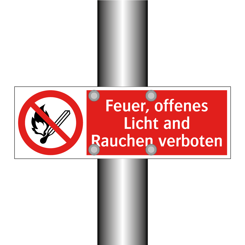 Feuer, offenes Licht and Rauchen verboten