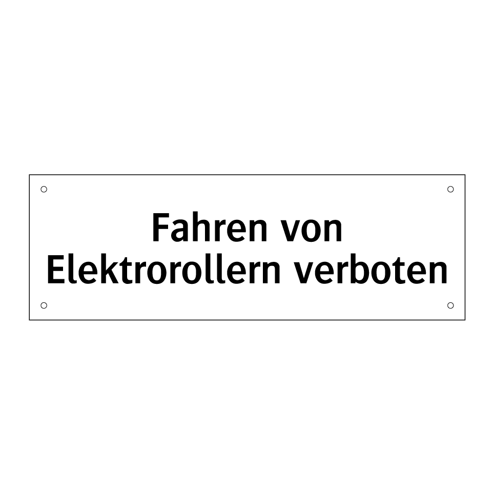Fahren von Elektrorollern verboten