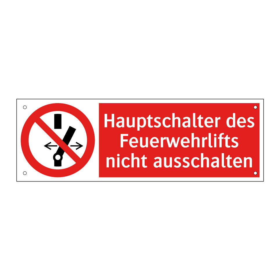 Hauptschalter des Feuerwehrlifts nicht ausschalten