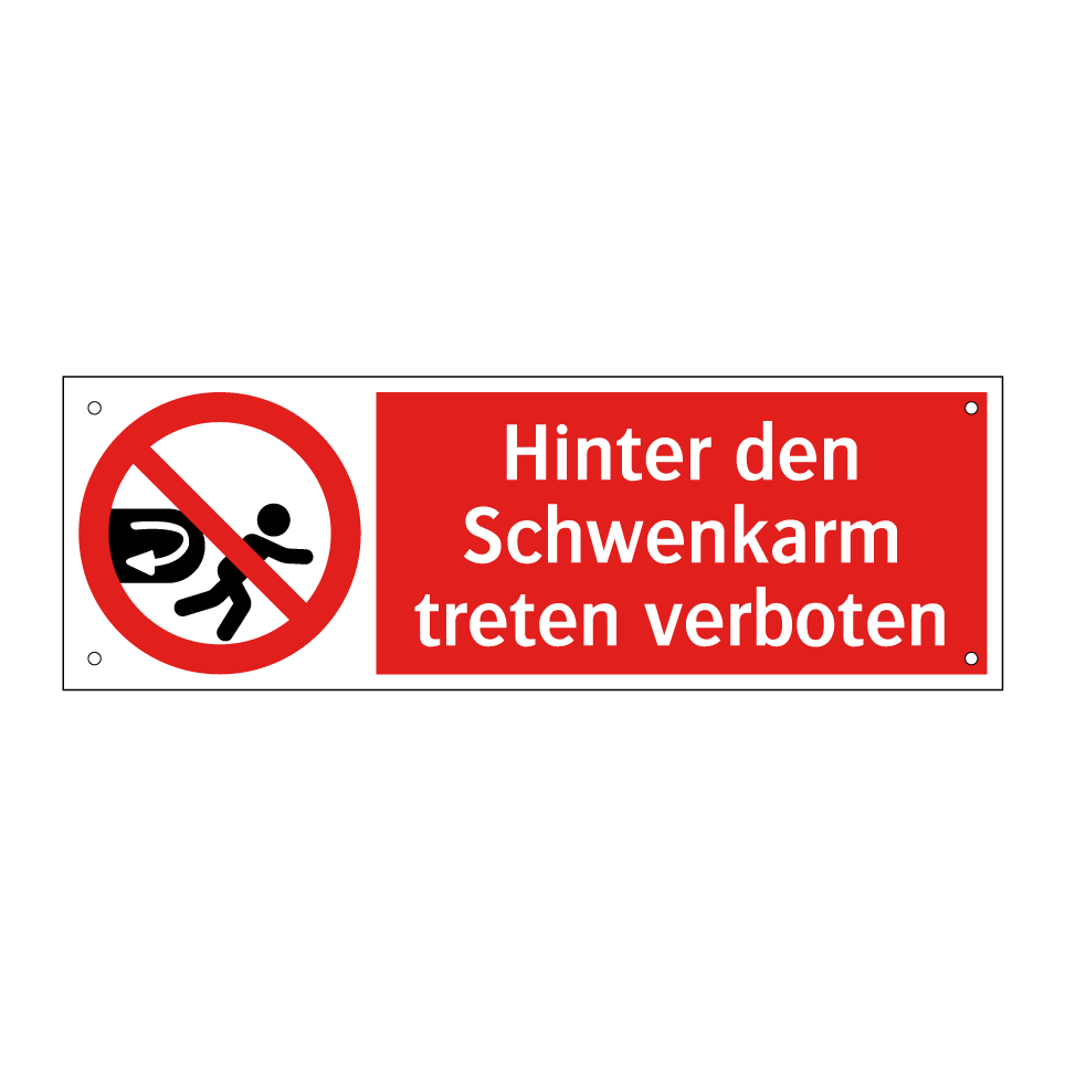Hinter den Schwenkarm treten verboten