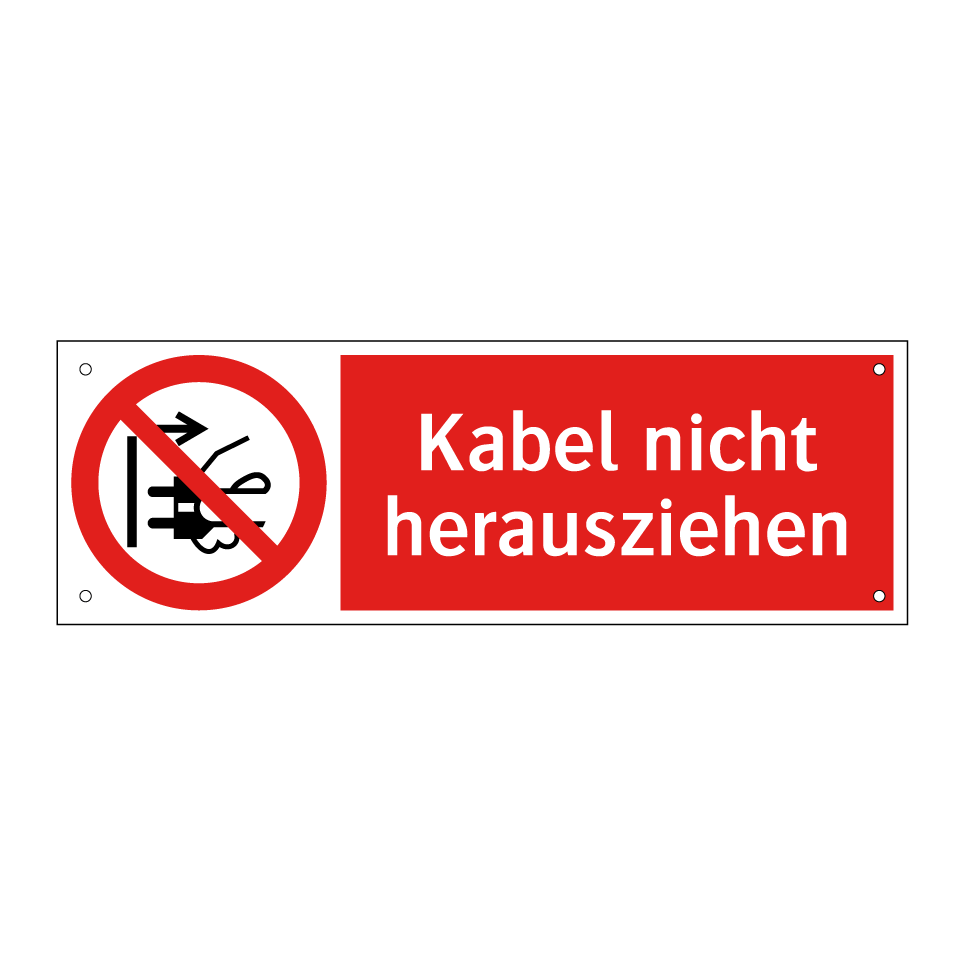 Kabel nicht herausziehen