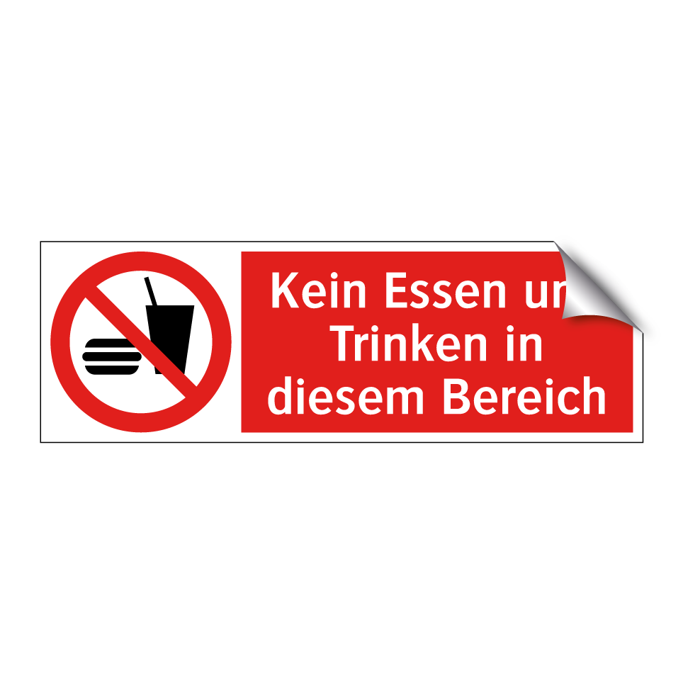 Kein Essen und Trinken in diesem Bereich
