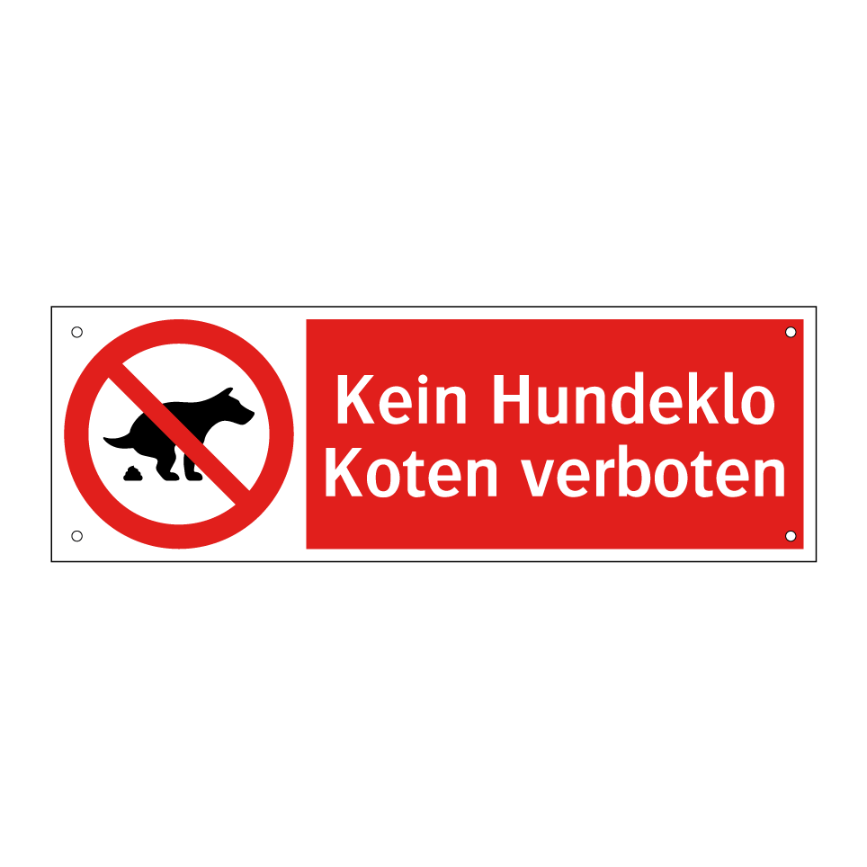 Kein Hundeklo Koten verboten