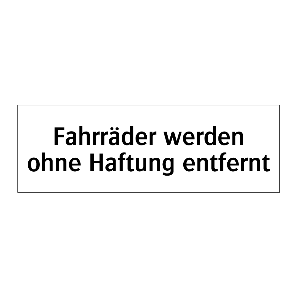 Fahrräder werden ohne Haftung entfernt