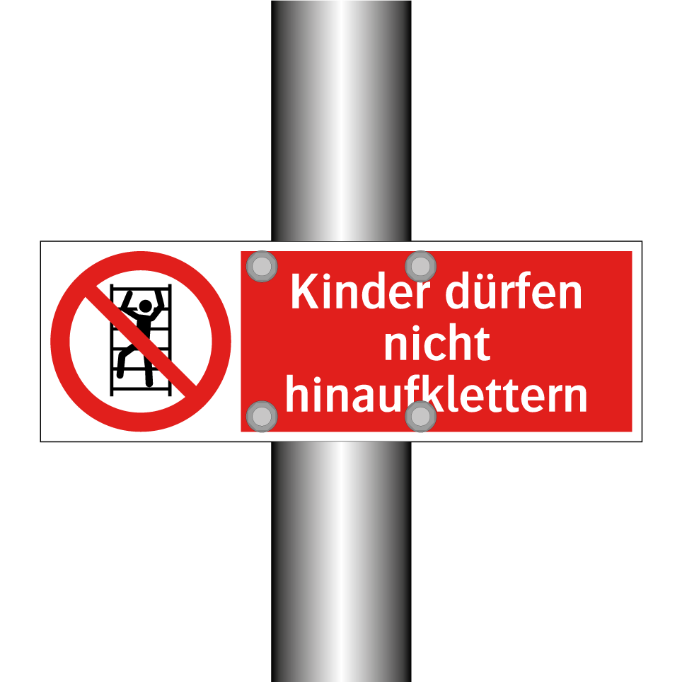 Kinder dürfen nicht hinaufklettern