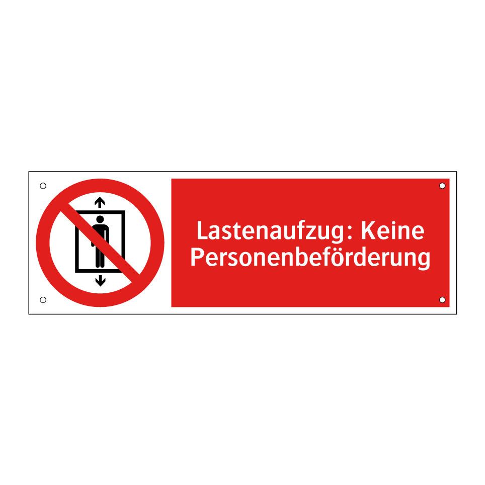 Lastenaufzug: Keine Personenbeförderung