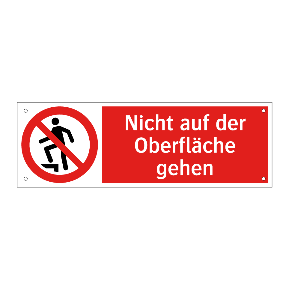 Nicht auf der Oberfläche gehen