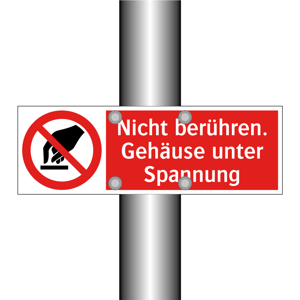 Nicht berühren. Gehäuse unter Spannung