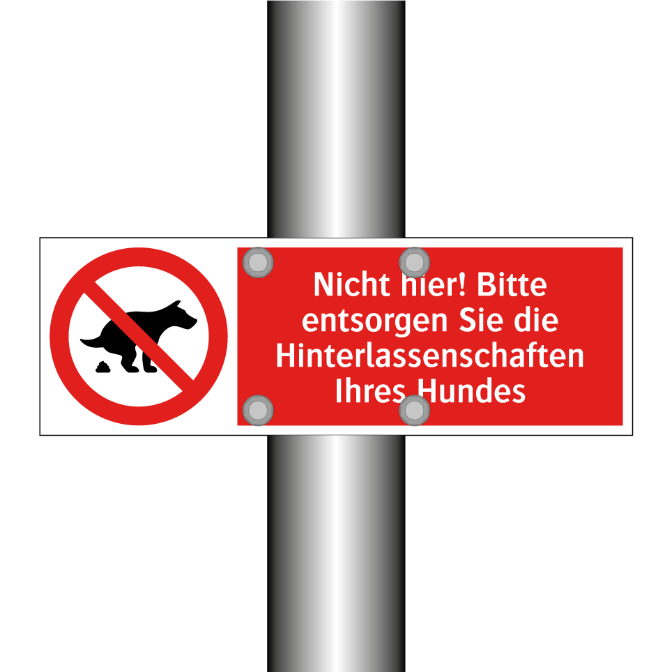 Nicht hier! Bitte entsorgen Sie die Hinterlassenschaften Ihres Hundes