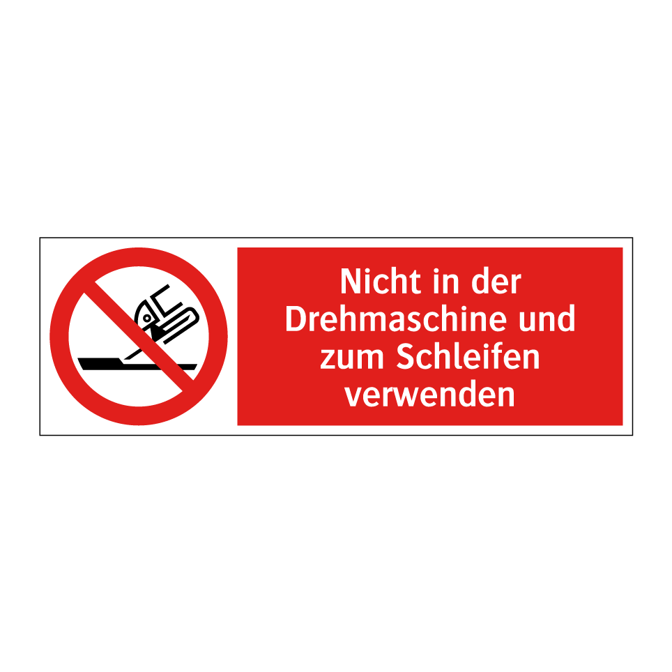 Nicht in der Drehmaschine und zum Schleifen verwenden