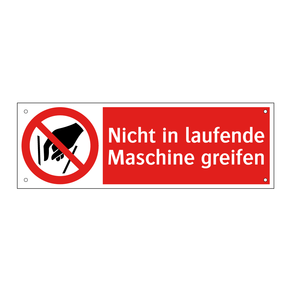 Nicht in laufende Maschine greifen