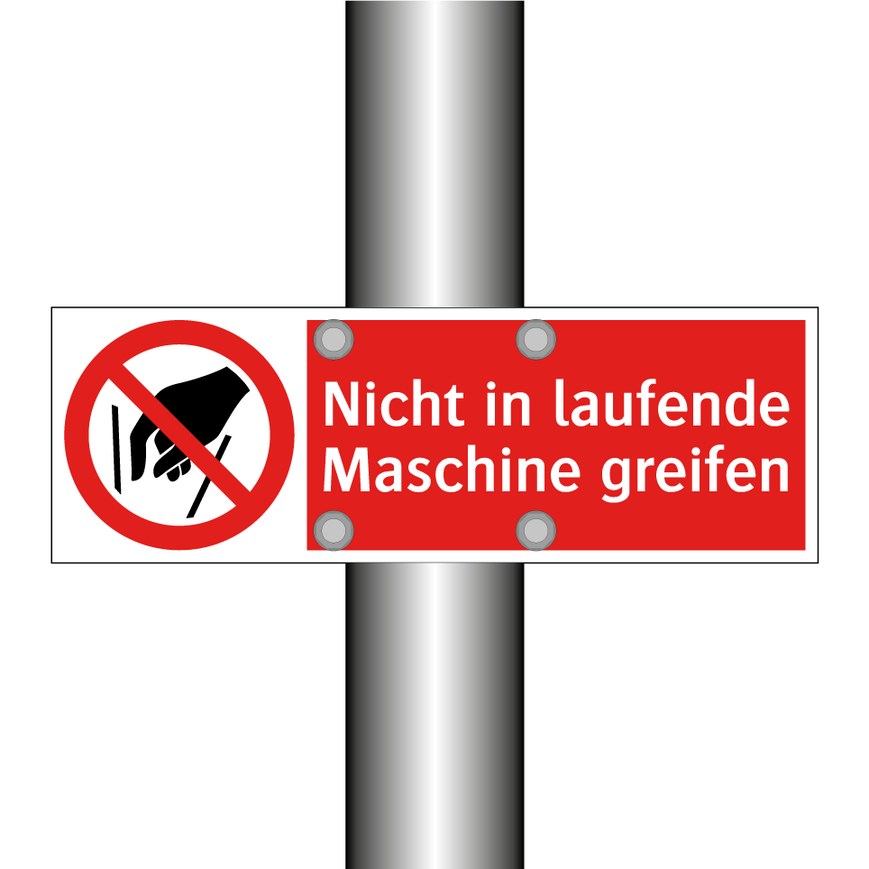 Nicht in laufende Maschine greifen
