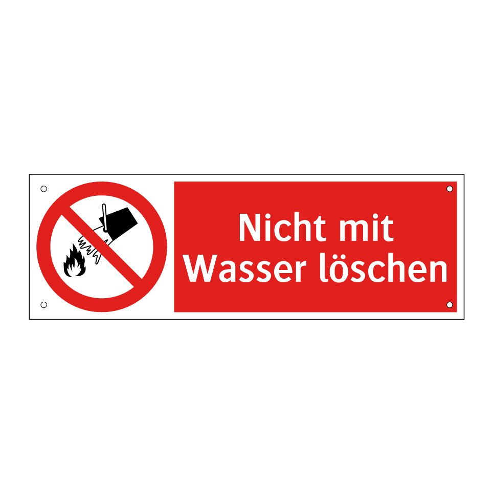 Nicht mit Wasser löschen