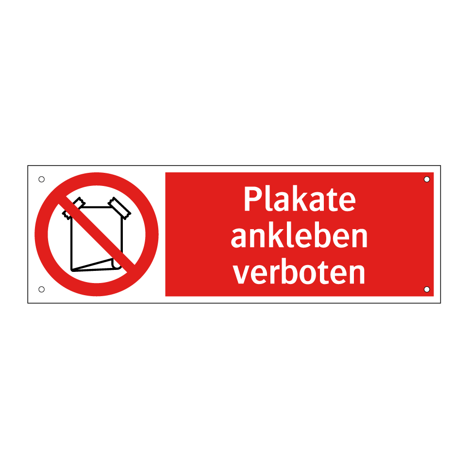 Plakate ankleben verboten