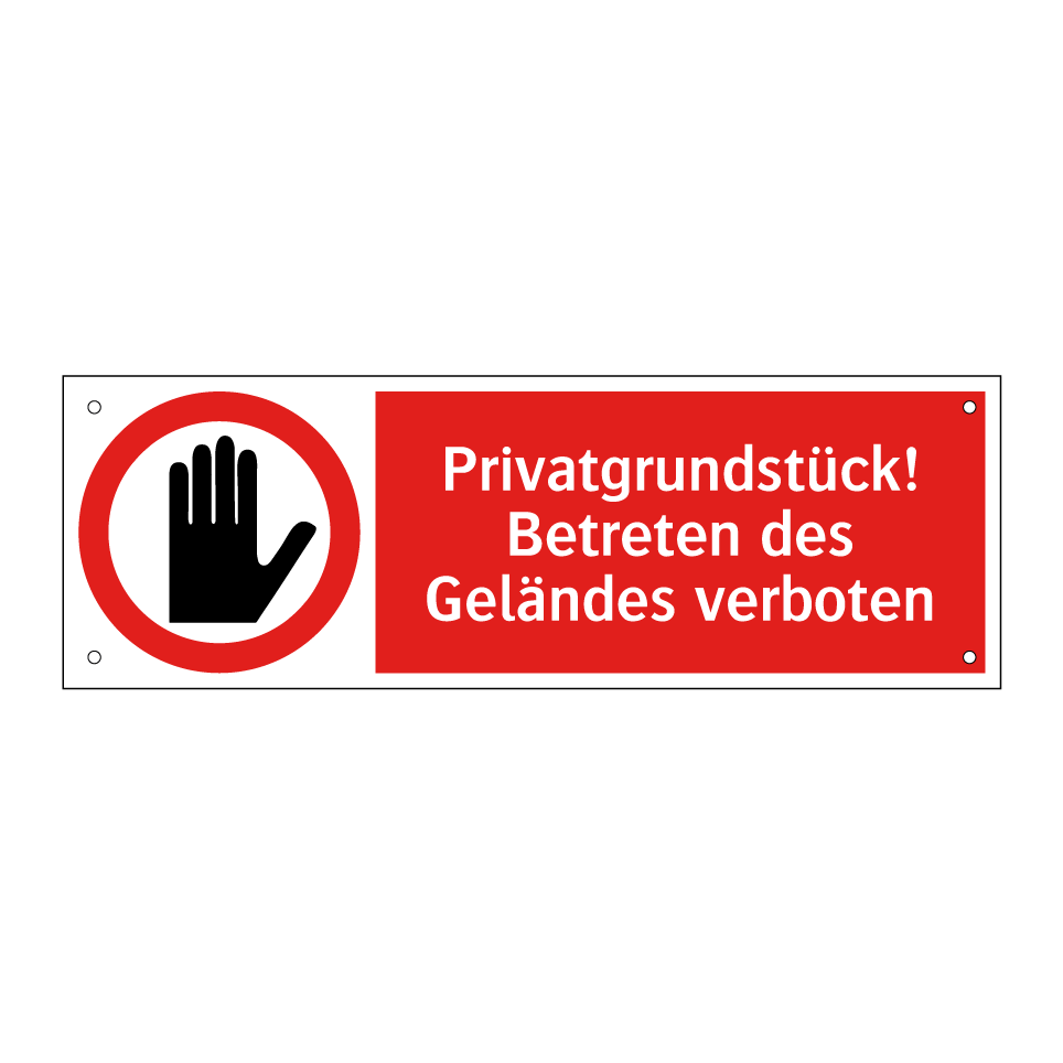 Privatgrundstück! Betreten des Geländes verboten