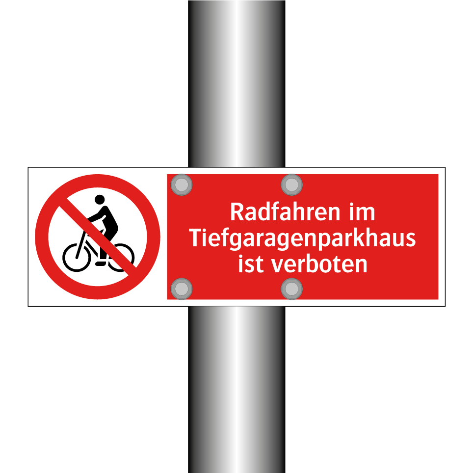 Radfahren im Tiefgaragenparkhaus ist verboten