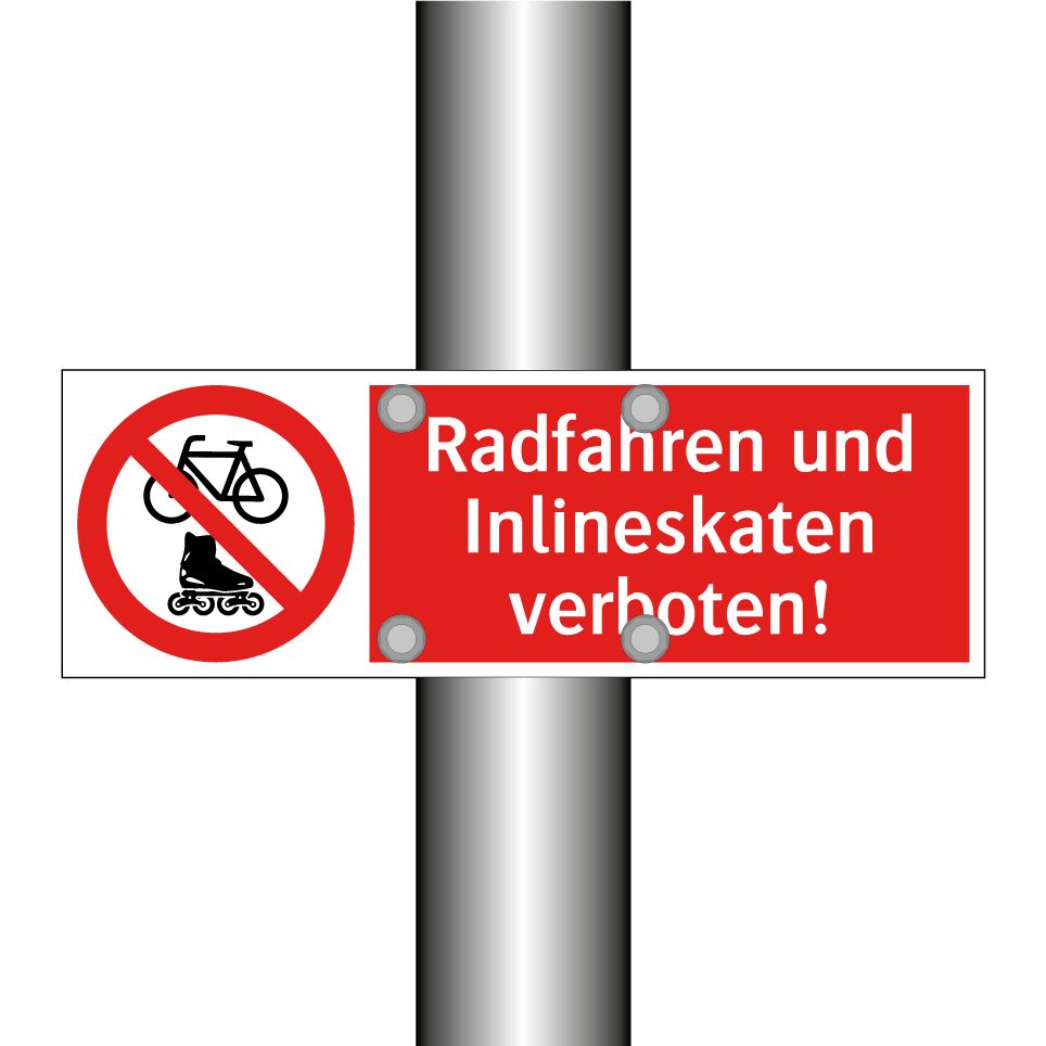 Radfahren und Inlineskaten verboten!