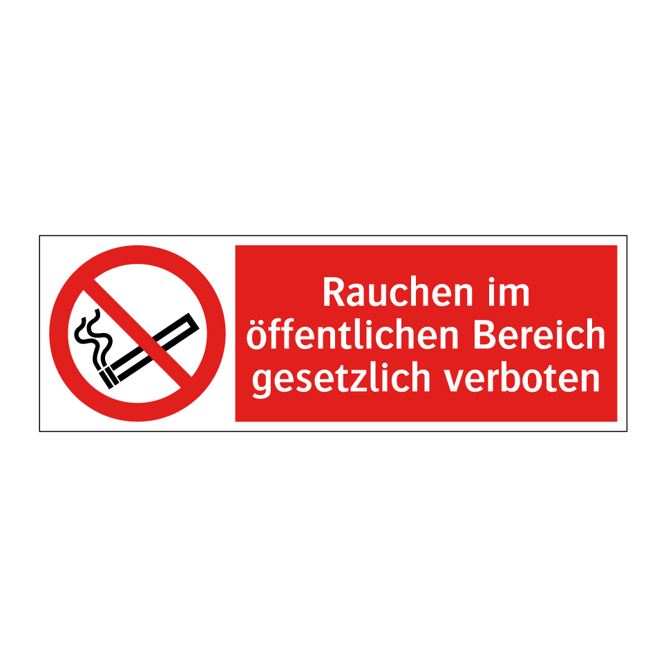 Rauchen im öffentlichen Bereich gesetzlich verboten