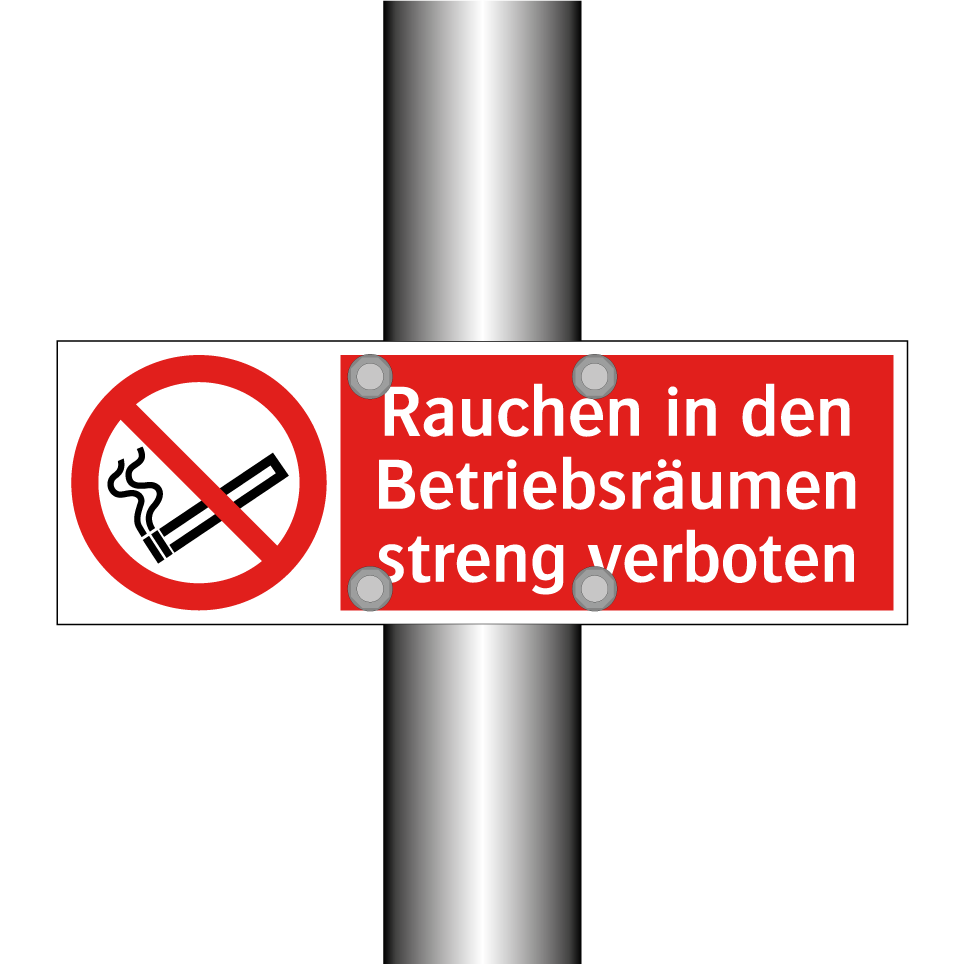 Rauchen in den Betriebsräumen streng verboten