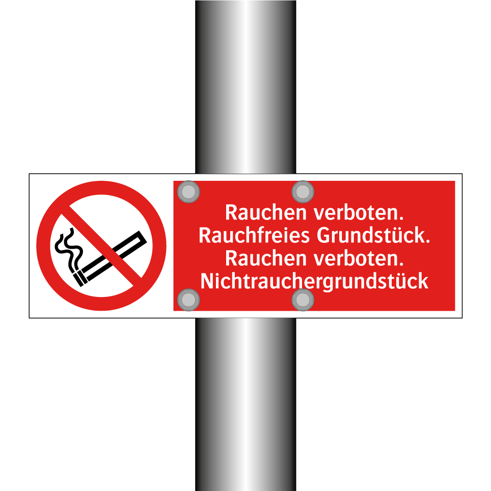 Rauchen verboten. Rauchfreies Grundstück. Rauchen verboten. Nichtrauchergrundstück
