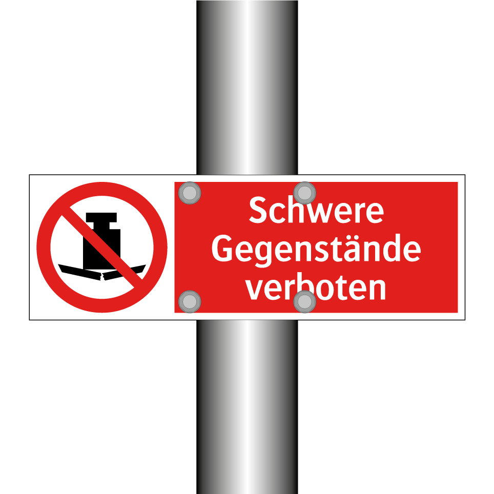Schwere Gegenstände verboten