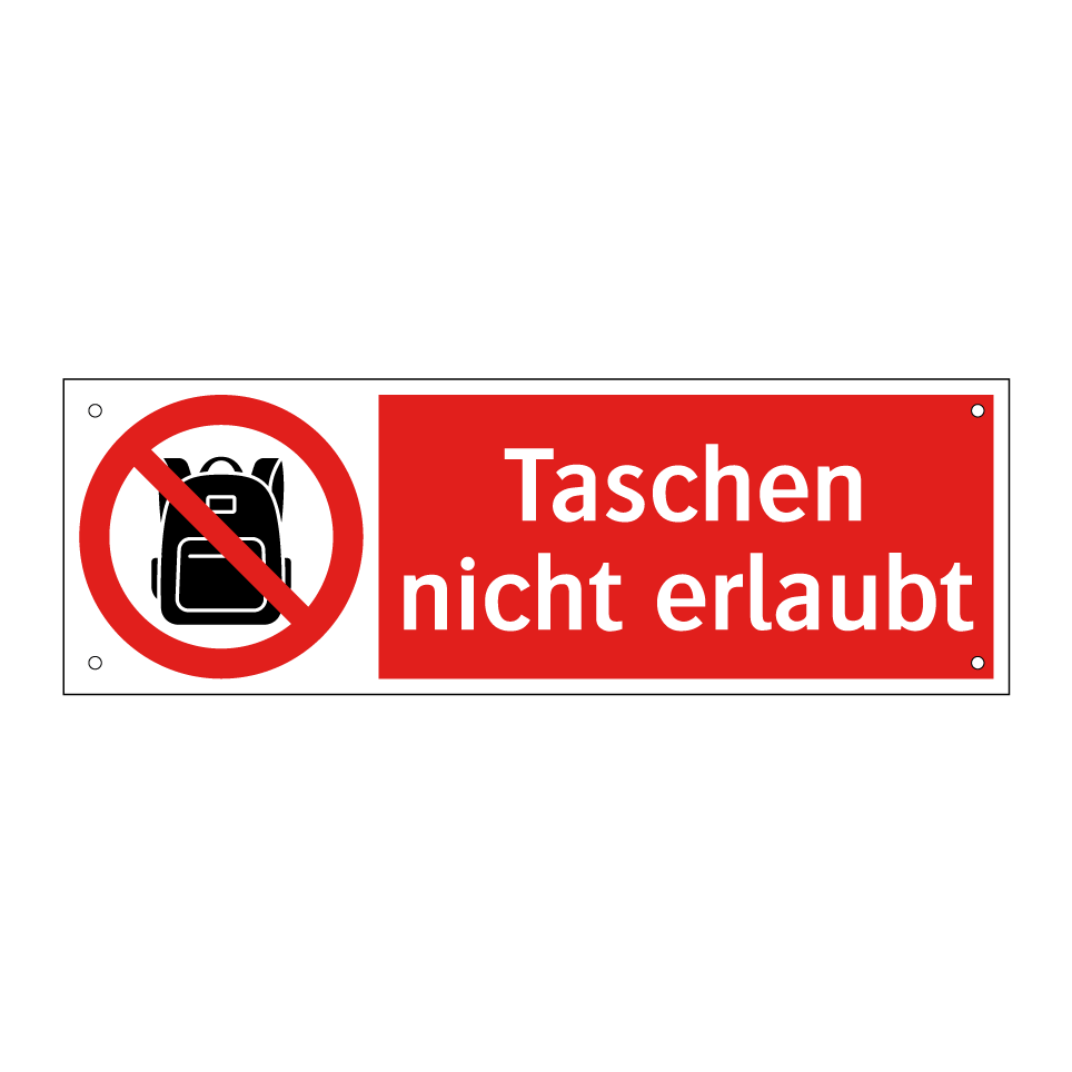 Taschen nicht erlaubt
