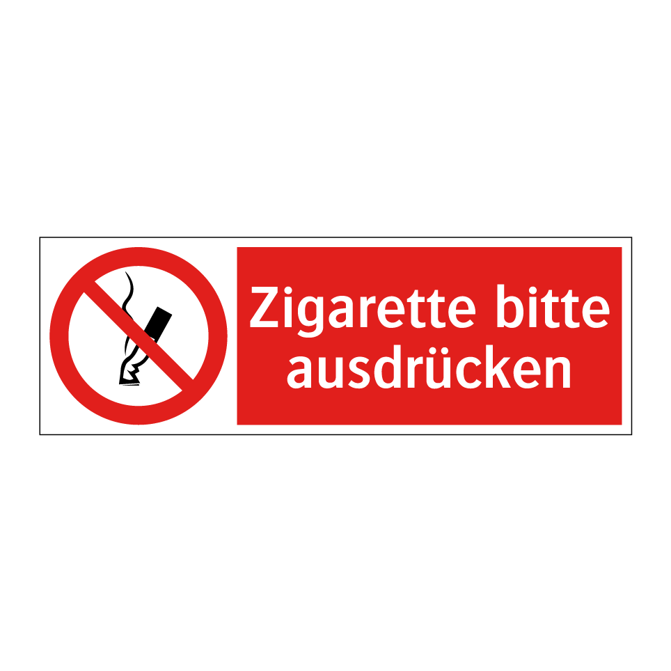 Zigarette bitte ausdrücken