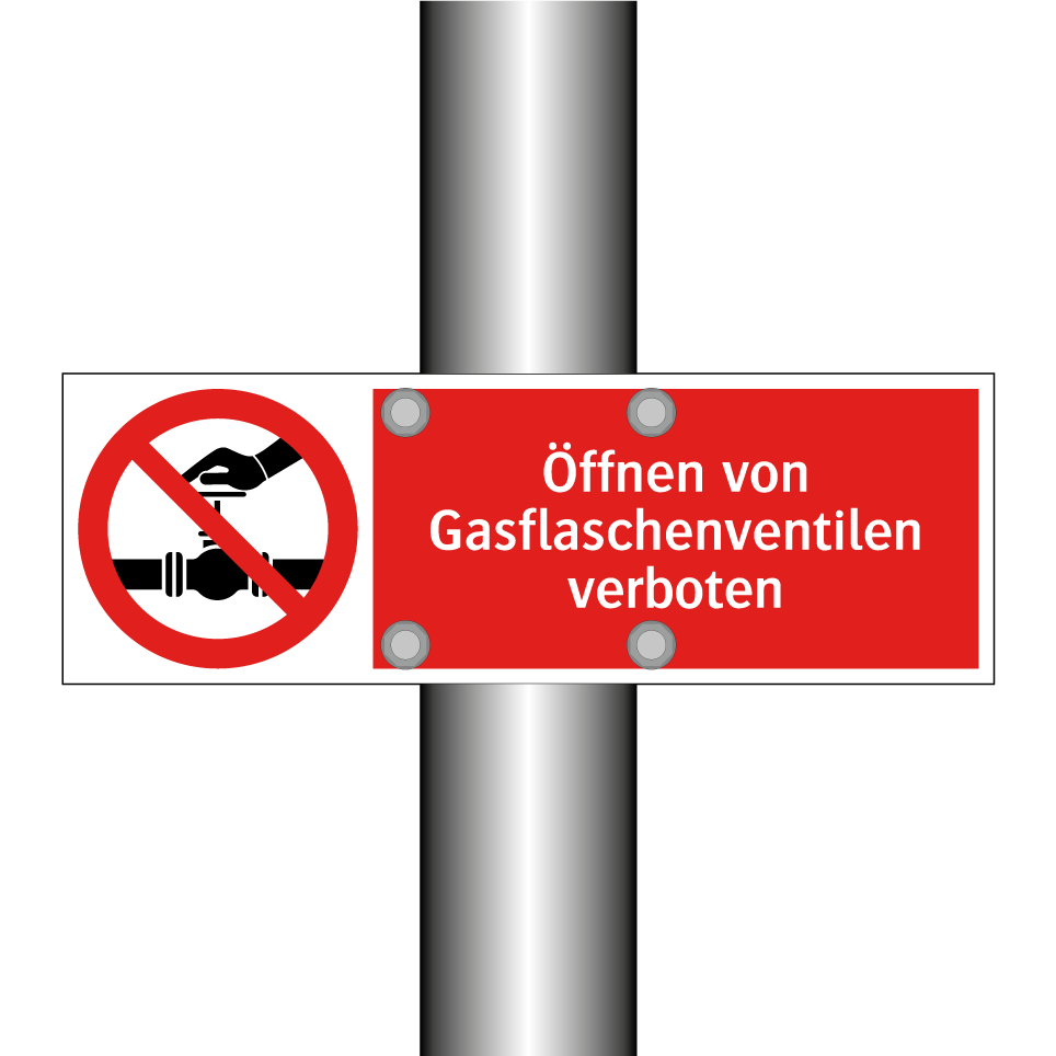 Öffnen von Gasflaschenventilen verboten