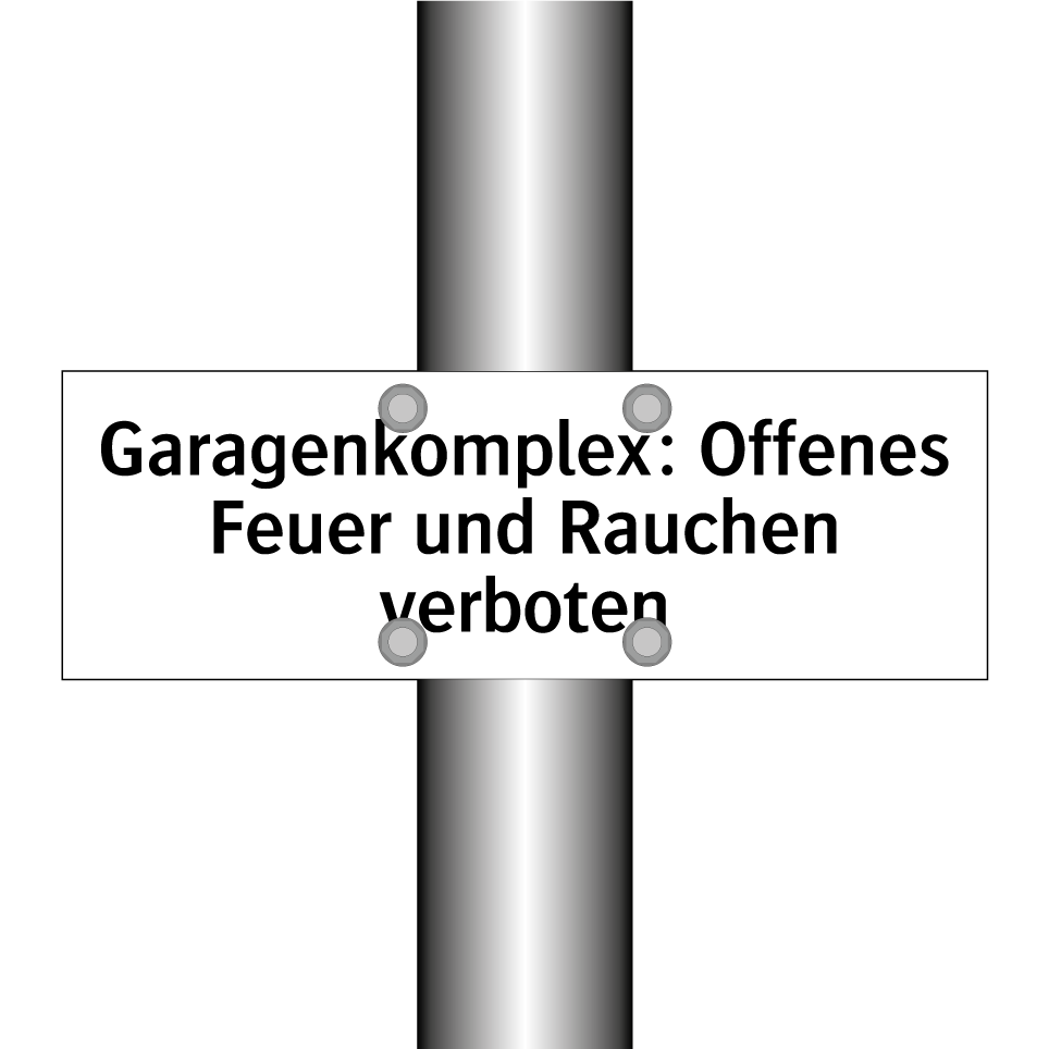 Garagenkomplex: Offenes Feuer und Rauchen verboten