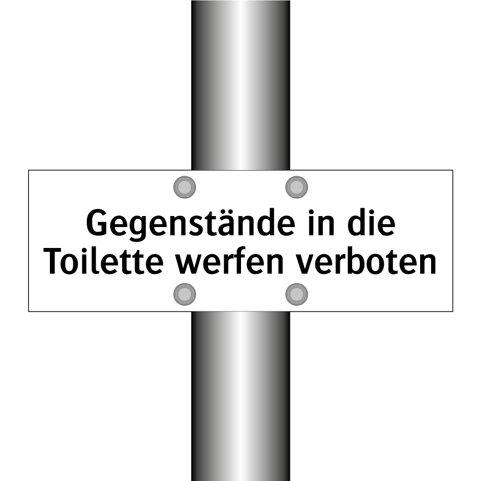 Gegenstände in die Toilette werfen verboten