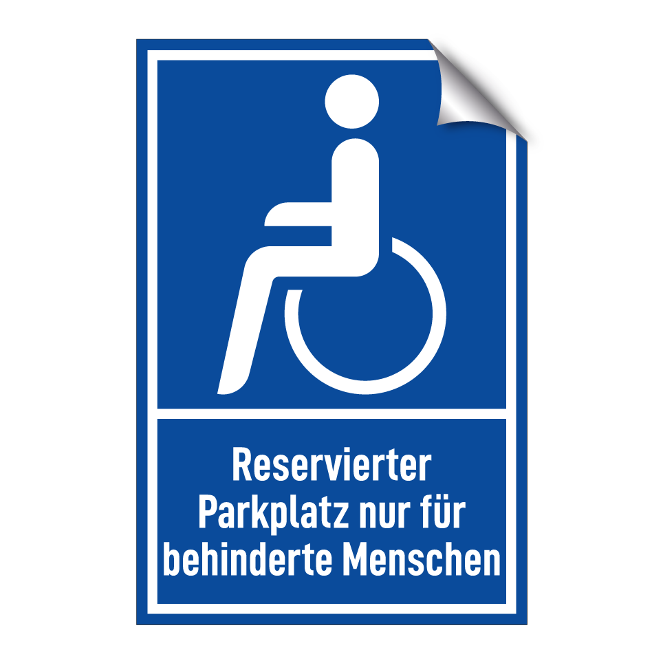 Reservierter Parkplatz nur für behinderte Menschen