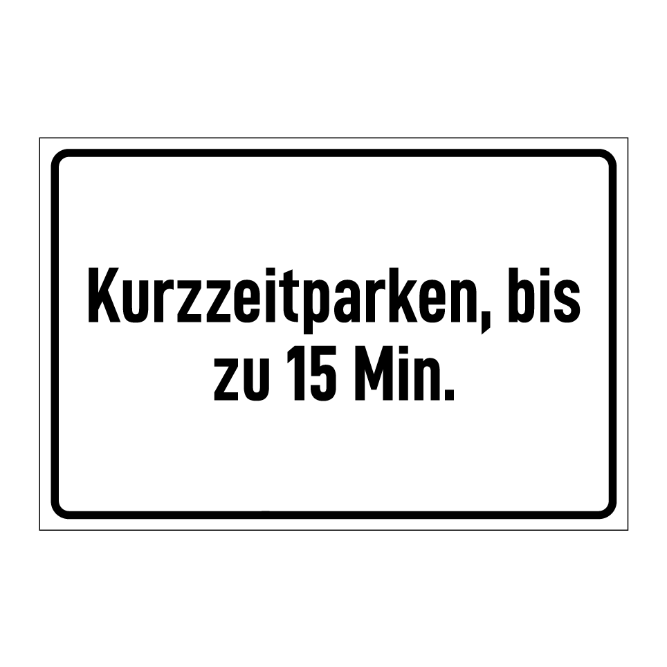 Kurzzeitparken, bis zu 15 Min.