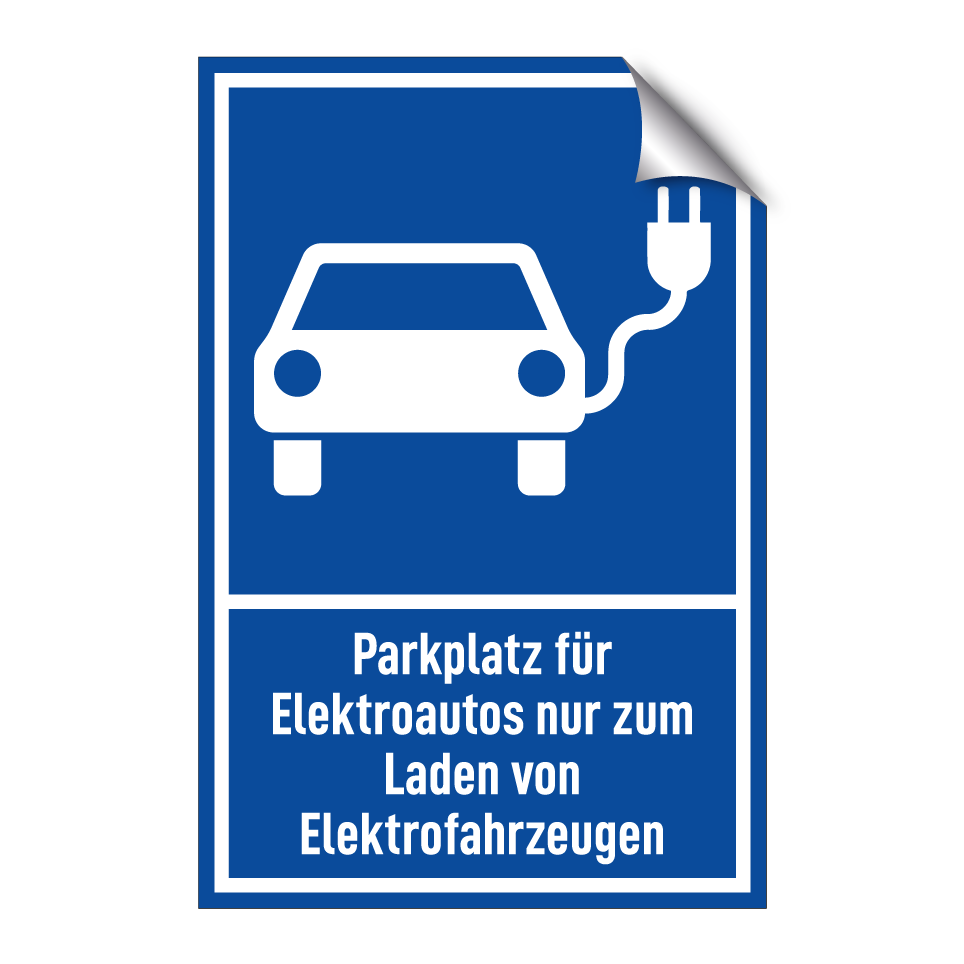 Parkplatz für Elektroautos nur zum Laden von Elektrofahrzeugen