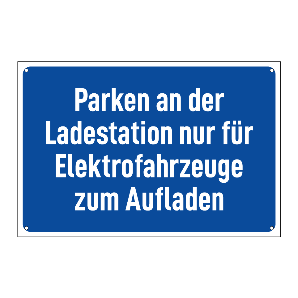 Parken an der Ladestation nur für Elektrofahrzeuge zum Aufladen