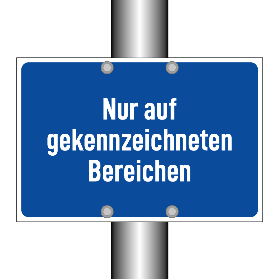 Nur auf gekennzeichneten Bereichen
