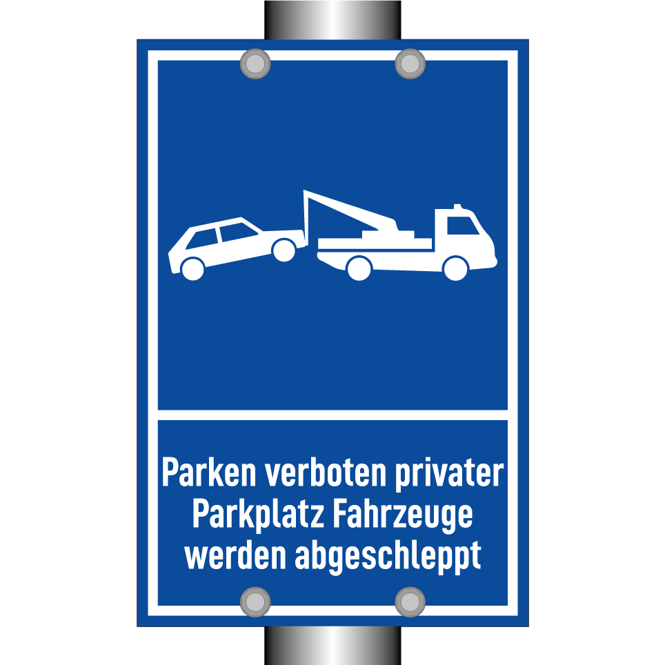 Parken verboten privater Parkplatz Fahrzeuge werden abgeschleppt