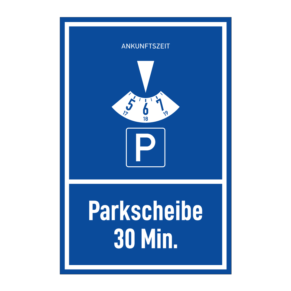 Parkscheibe 30 Min.