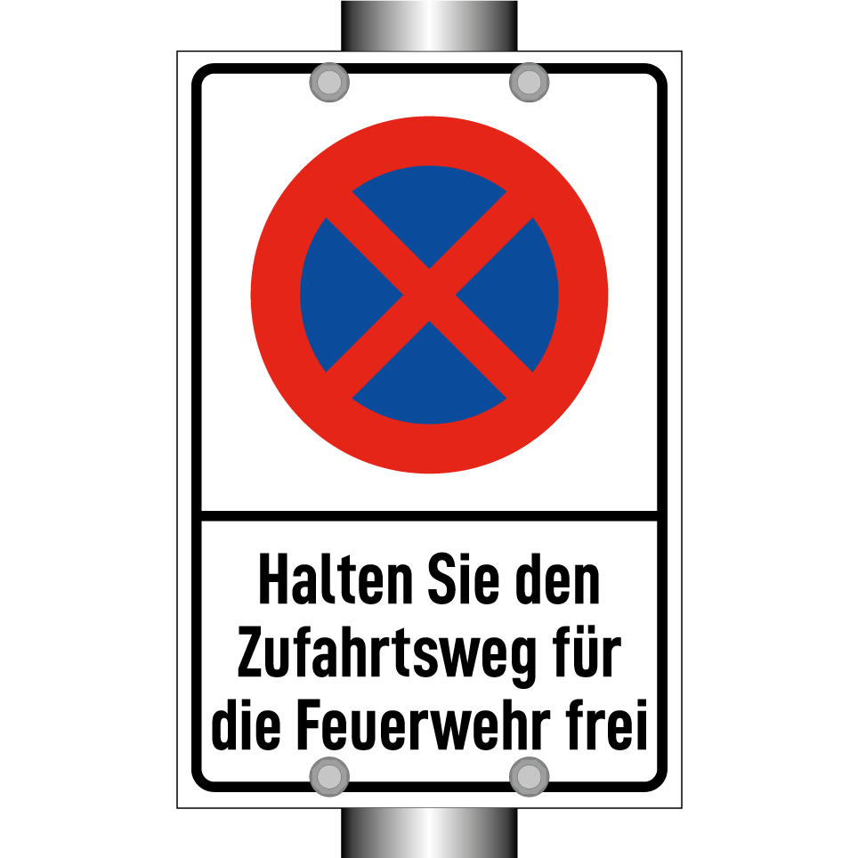 Halten Sie den Zufahrtsweg für die Feuerwehr frei