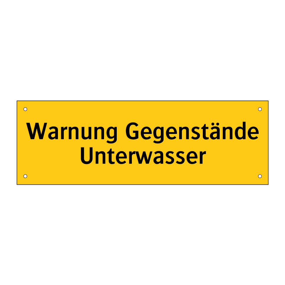 Warnung Gegenstände Unterwasser