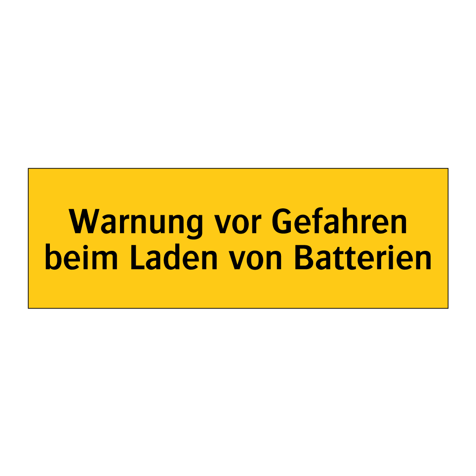 Warnung vor Gefahren beim Laden von Batterien