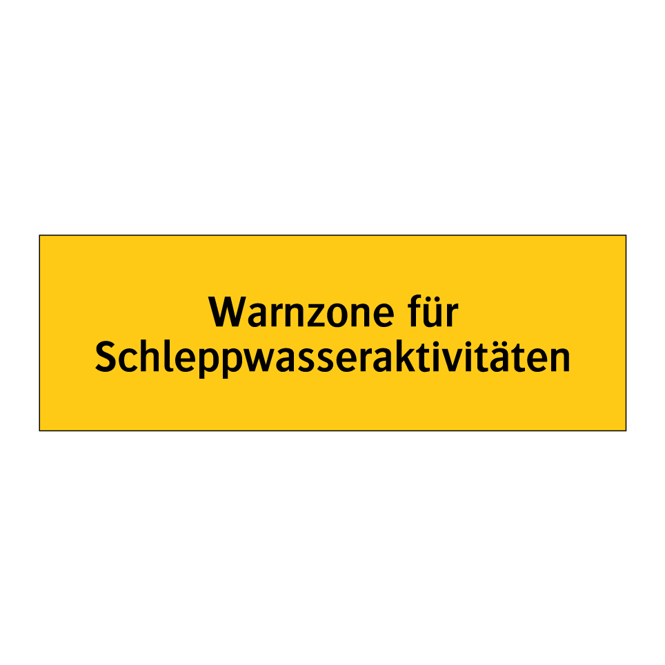 Warnzone für Schleppwasseraktivitäten