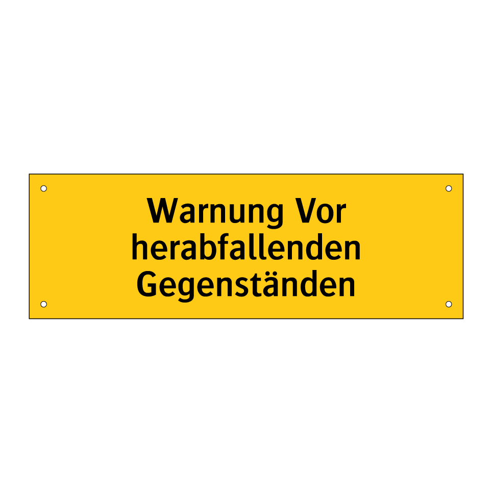 Warnung Vor herabfallenden Gegenständen